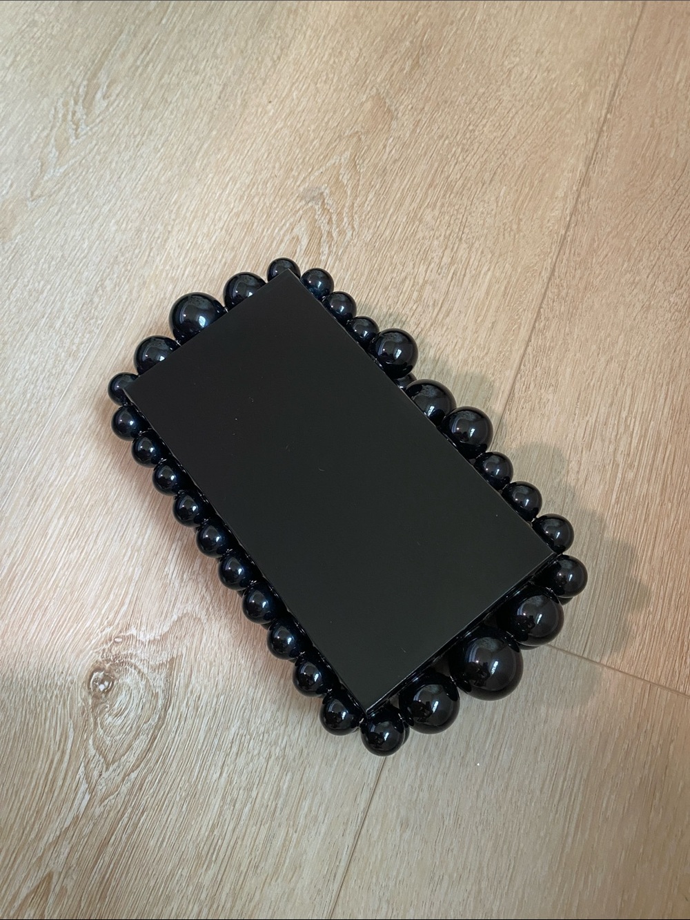Black bubble Rectangular clutch acrylic